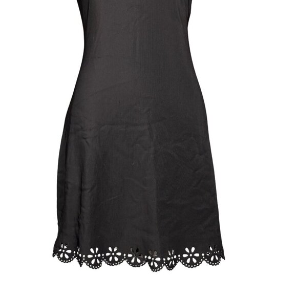 Vintage 90s Whimsigoth Black Mini Dress Size 4-6 Sleeveless Stretch Fit Skater - Picture 3 of 7